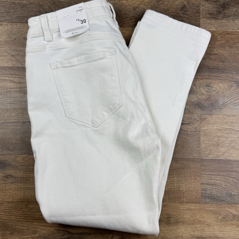 Kancan Womens Estilo Jeans Button Fly‎ Distressed White 13/30
